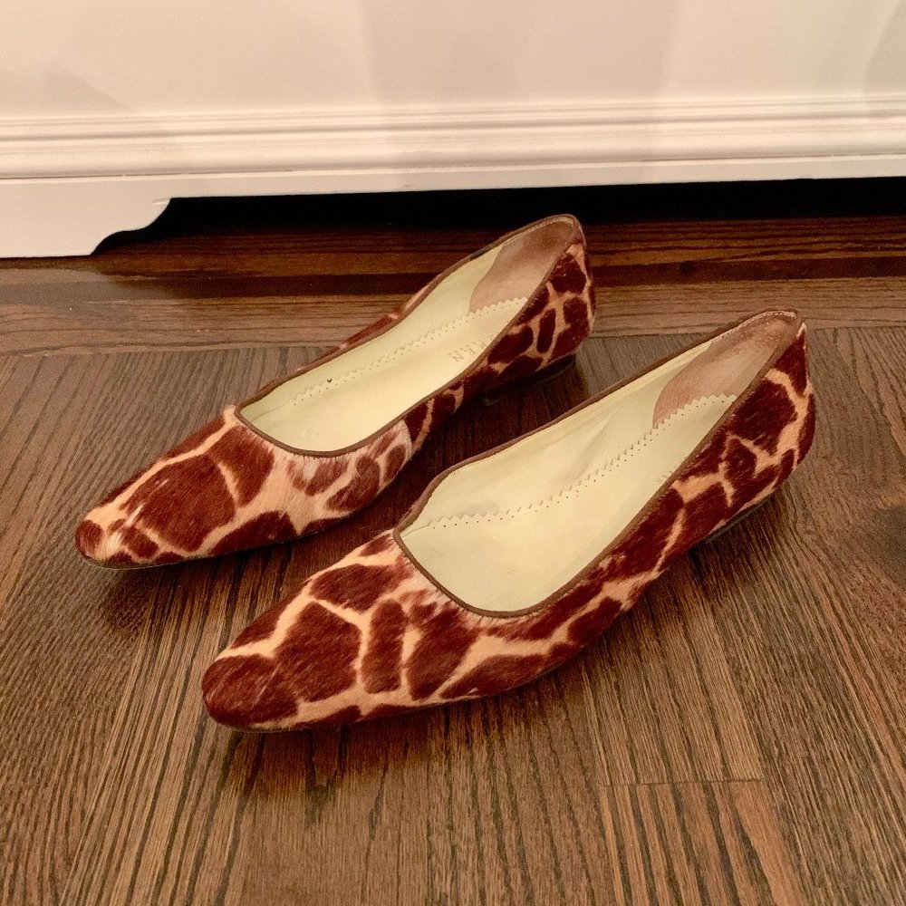 Lauren Ralph Lauren Giraffe Print Calf Hair Flats Size 9.5